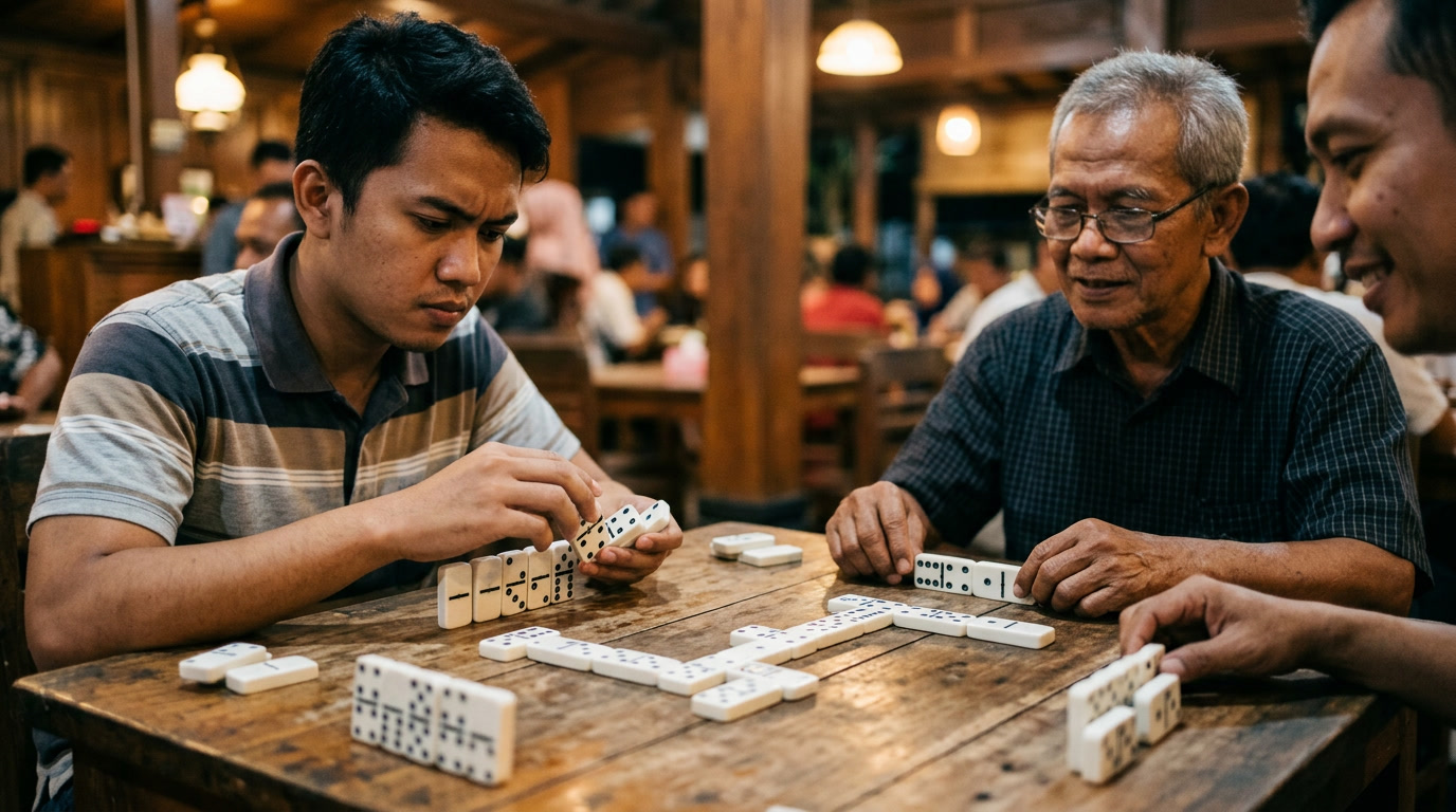kalahkan pemain gaple senior